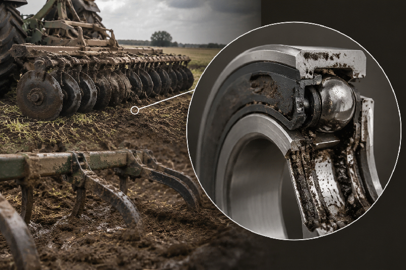 Bearing Seal Failure and Dust Contamination in Severe Agricultural Applications